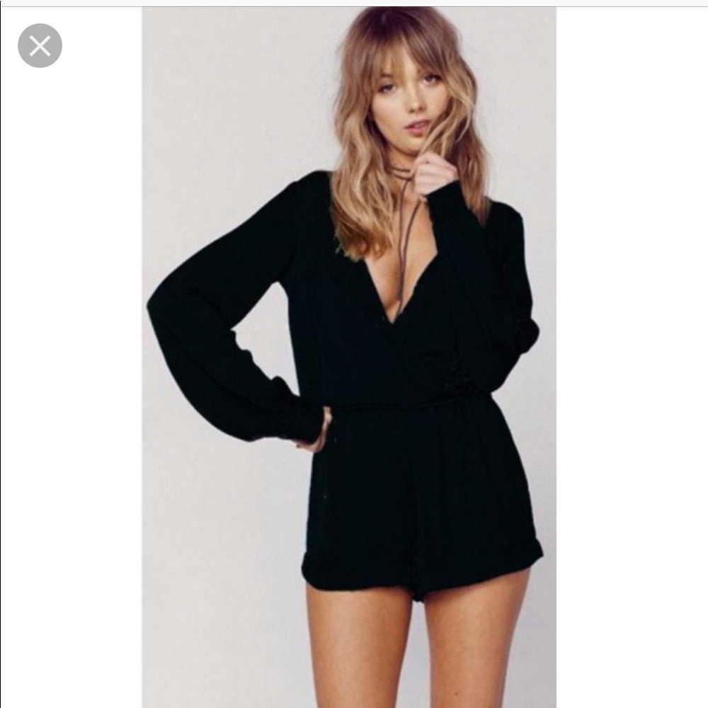 Blue life boho sleeve romper xs black